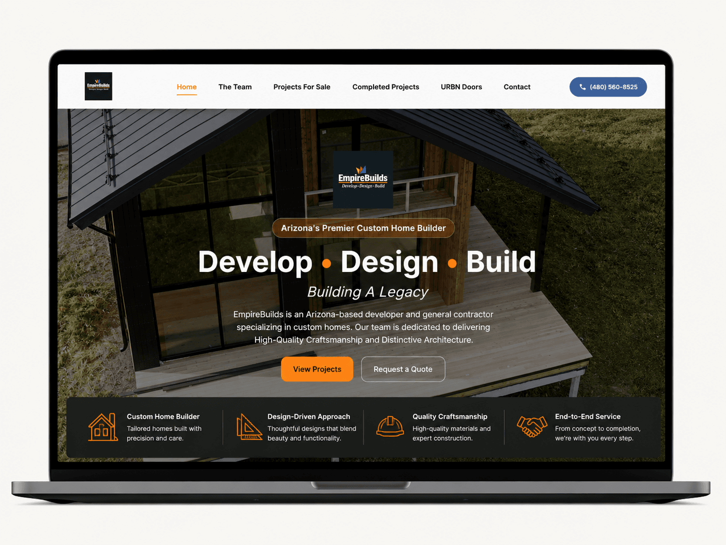 Empire Builds AZ website portfolio preview