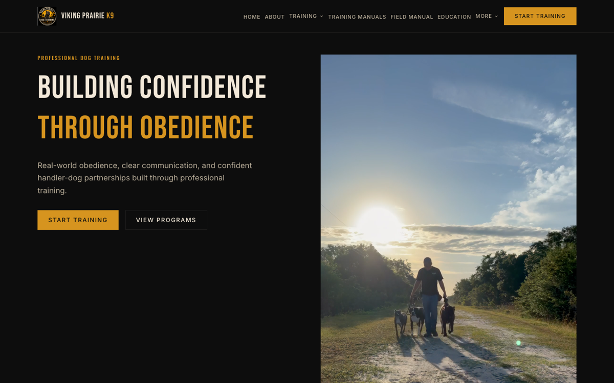 Viking Prairie K9 website case study preview